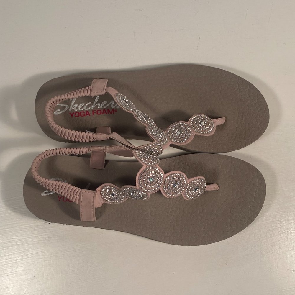 Skechers (31755) Meditation Stars Sparkle Yoga Foam Sandals Women Size 9 - Picture 5 of 8